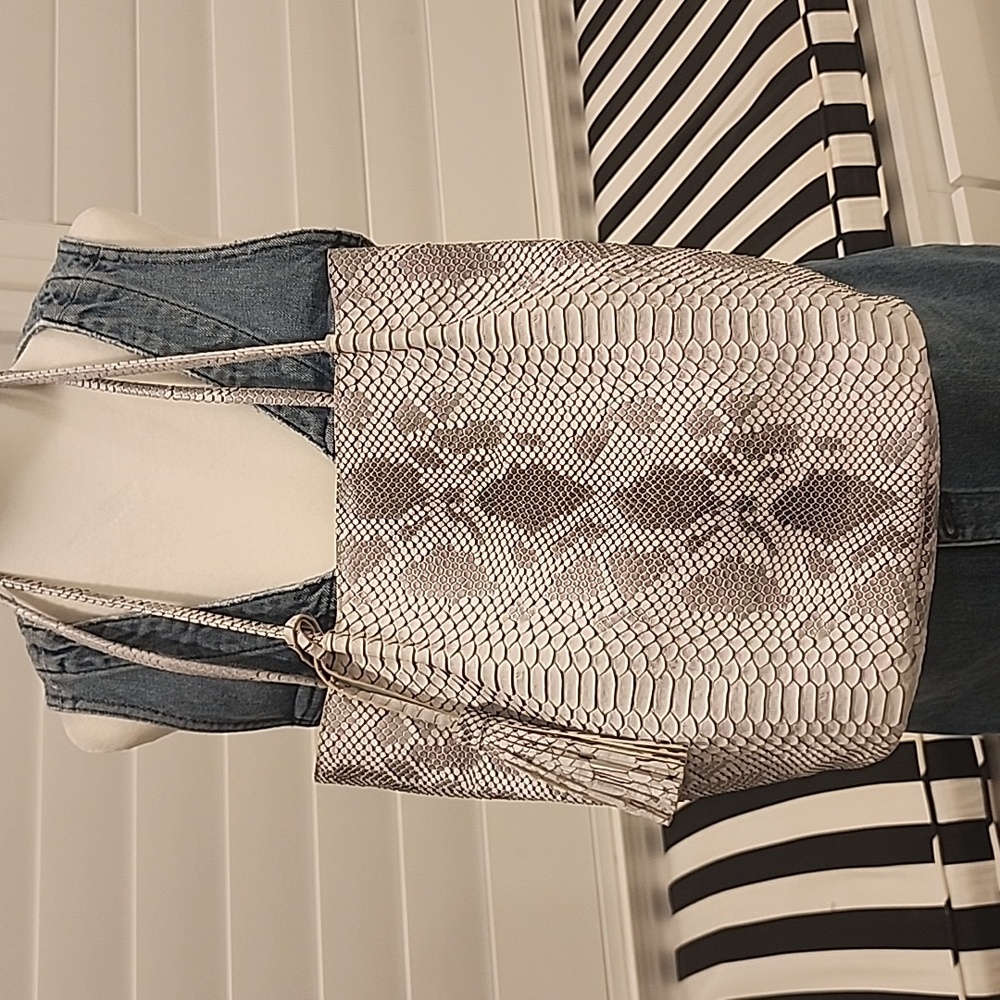Elegant Snake Print Tote Bag
